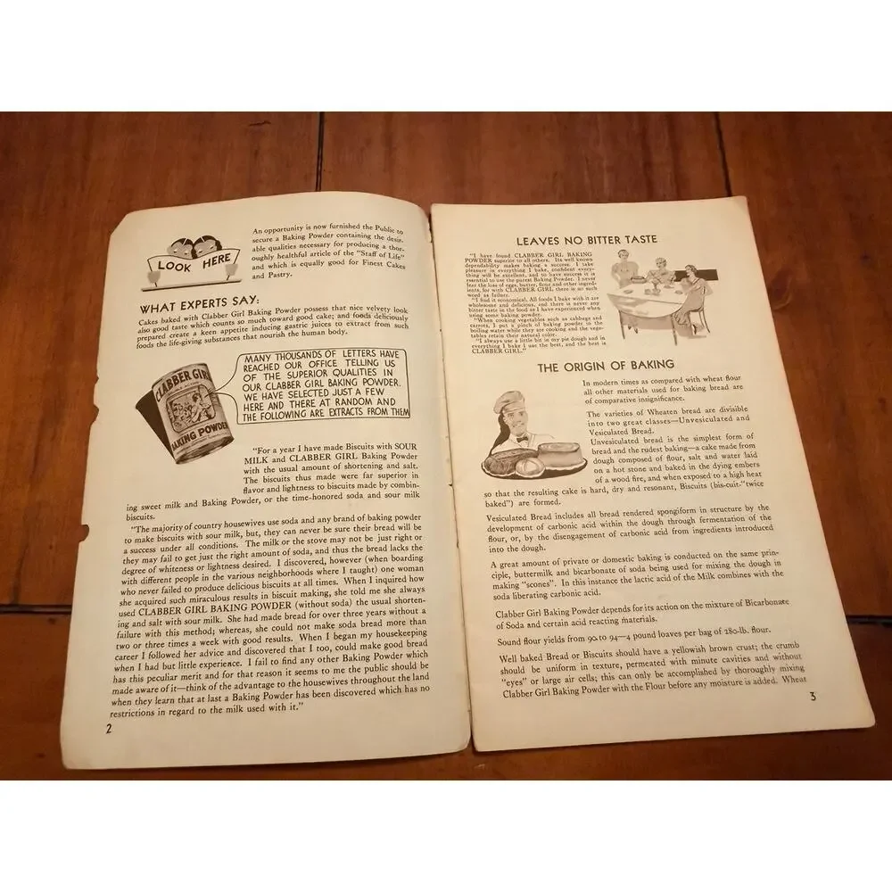 Clabber GIrl Baking Book 1934, Vintage recipe Booklet 19 Pgs